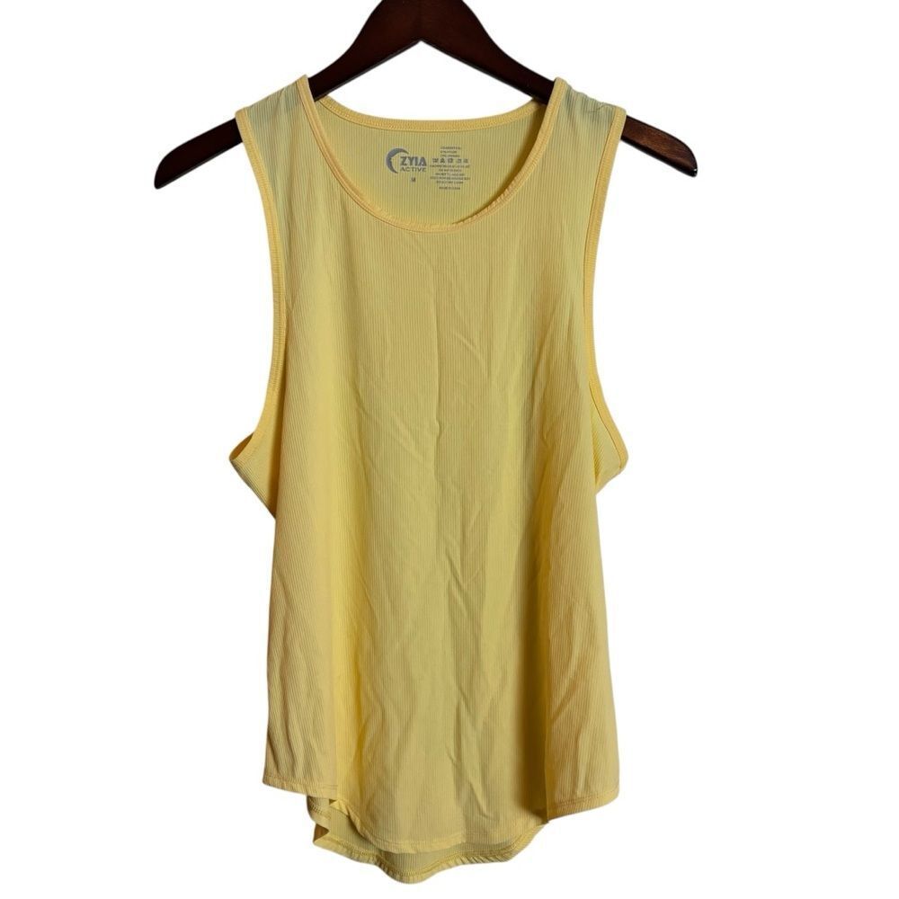 Zyia Active Medium Sunlight Yellow Ribbed Premium Tank $35 Activewear Athletic